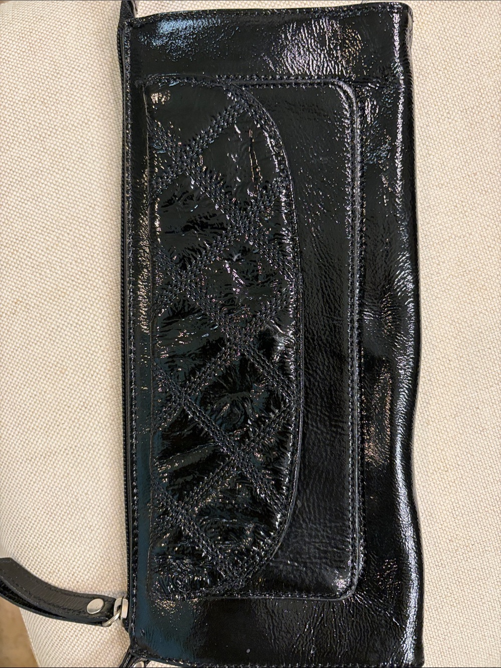 Talbots Black Patent Leather Wristlet Clutch - Picture 7 of 11